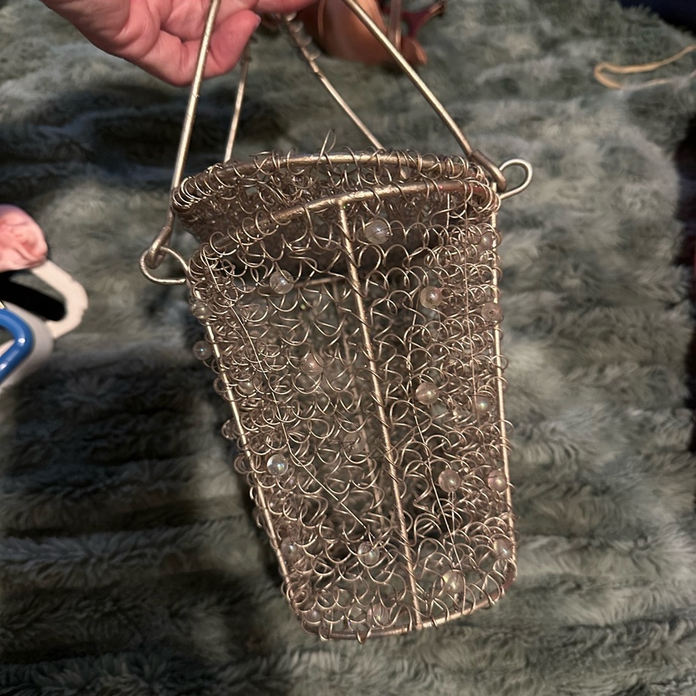 Chic Silver Wire Mesh Mini Bag - image 6